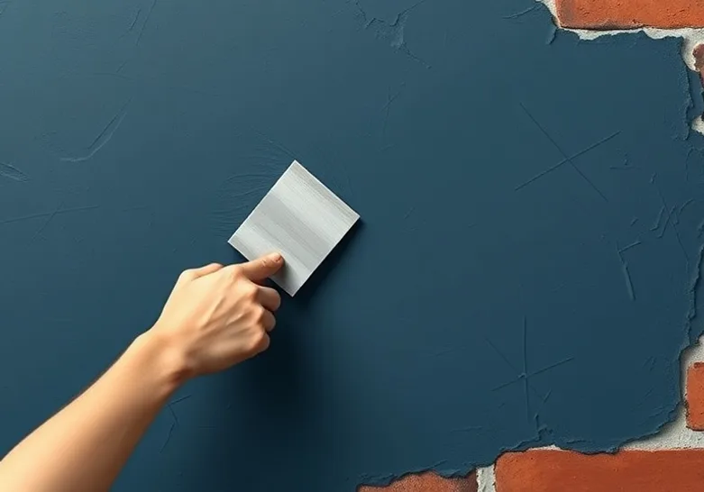 Application d'un enduit décoratif à la lisseuse sur un mur